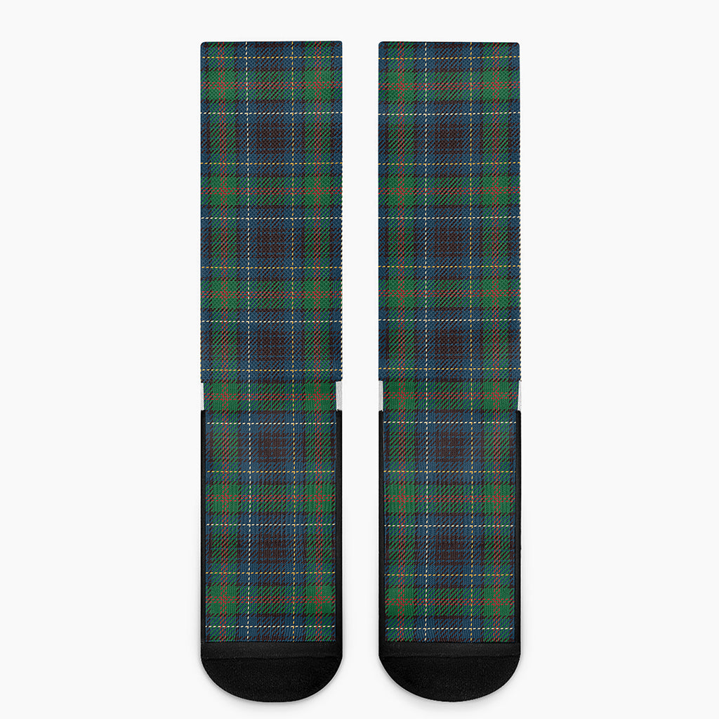 Blue And Green Tartan Pattern Print Crew Socks