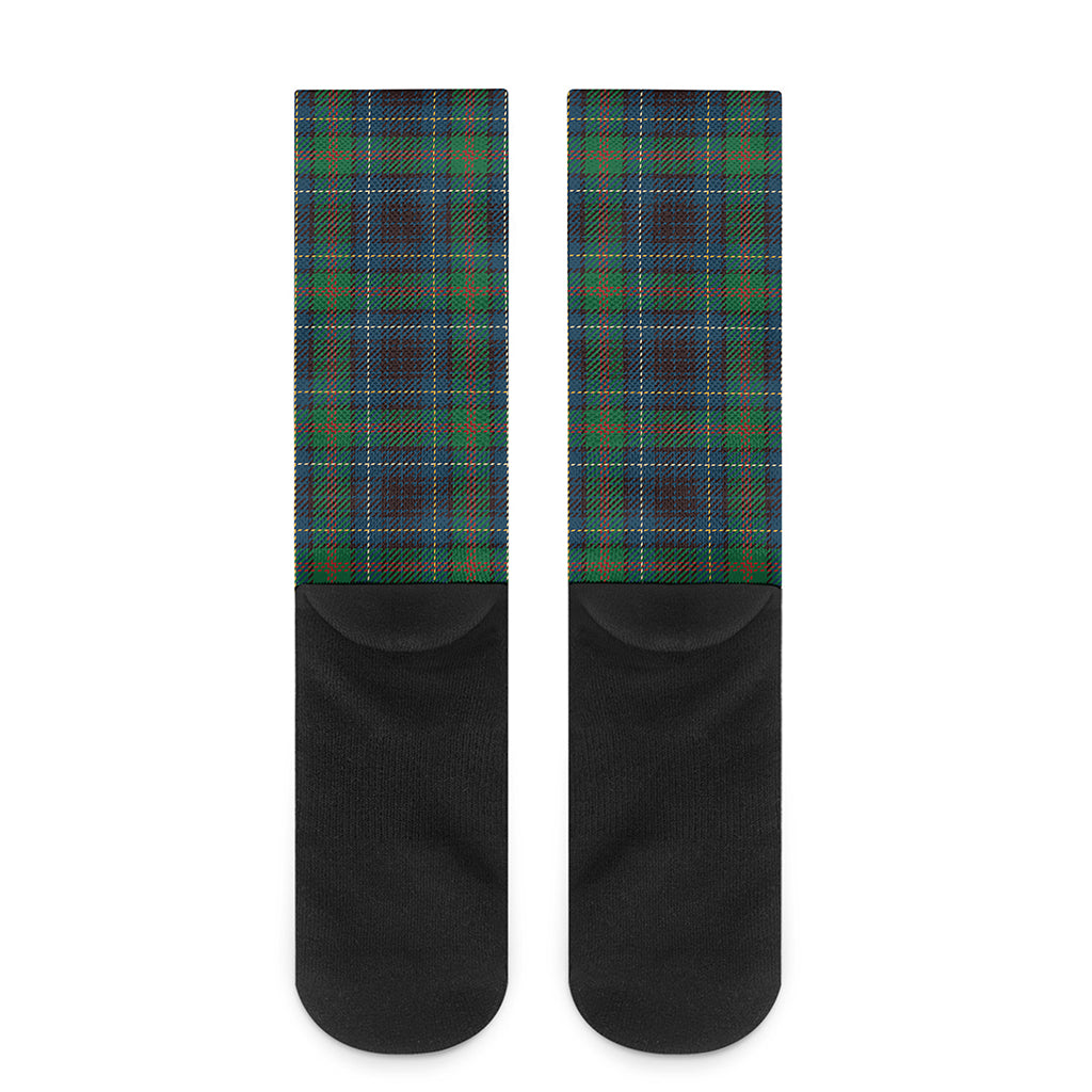 Blue And Green Tartan Pattern Print Crew Socks