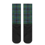 Blue And Green Tartan Pattern Print Crew Socks