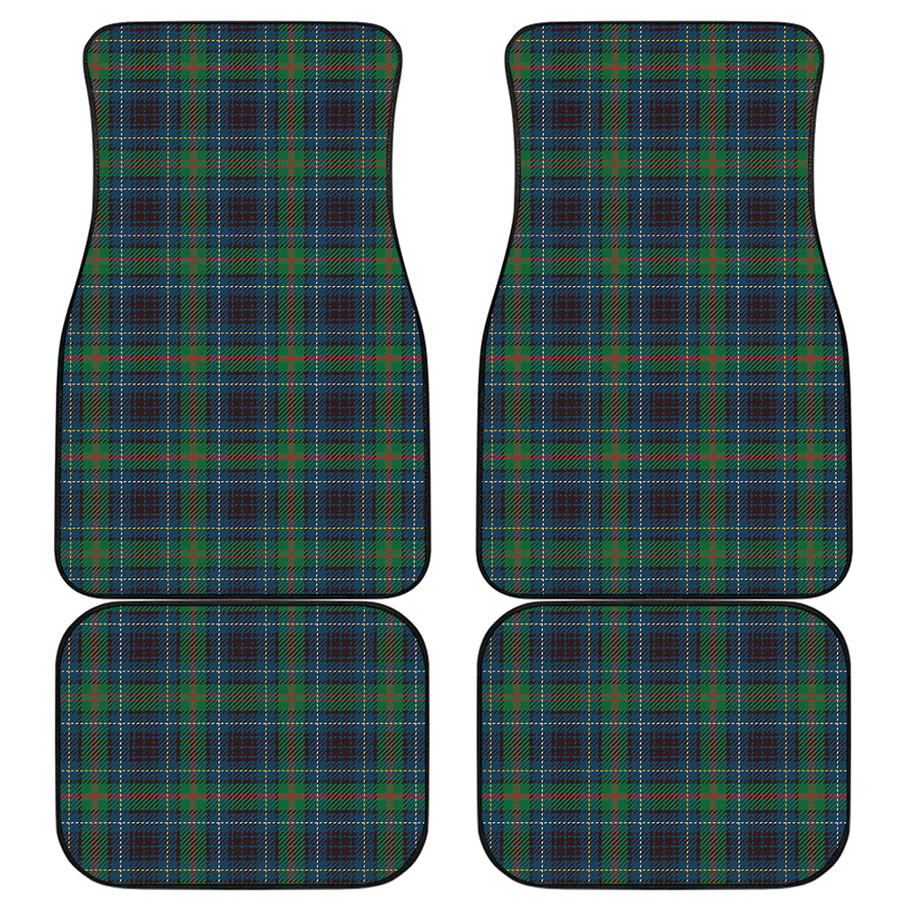 Blue And Green Tartan Pattern Print Front and Back Car Floor Mats