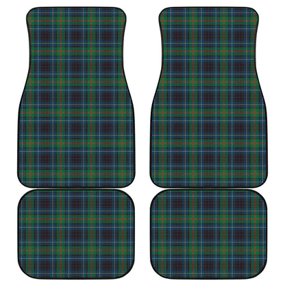 Blue And Green Tartan Pattern Print Front and Back Car Floor Mats