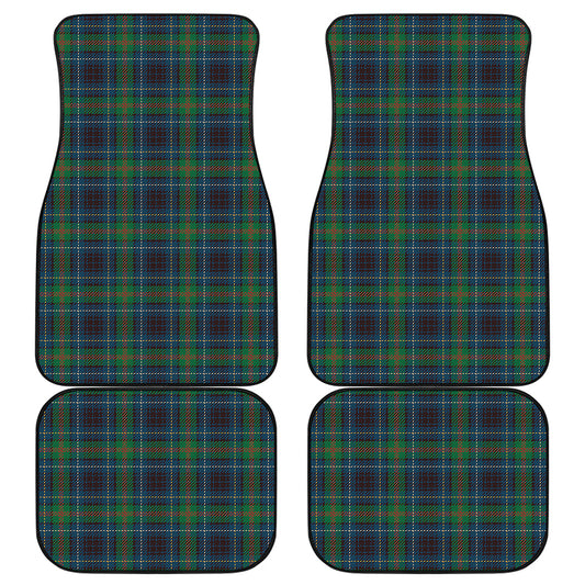 Blue And Green Tartan Pattern Print Front and Back Car Floor Mats