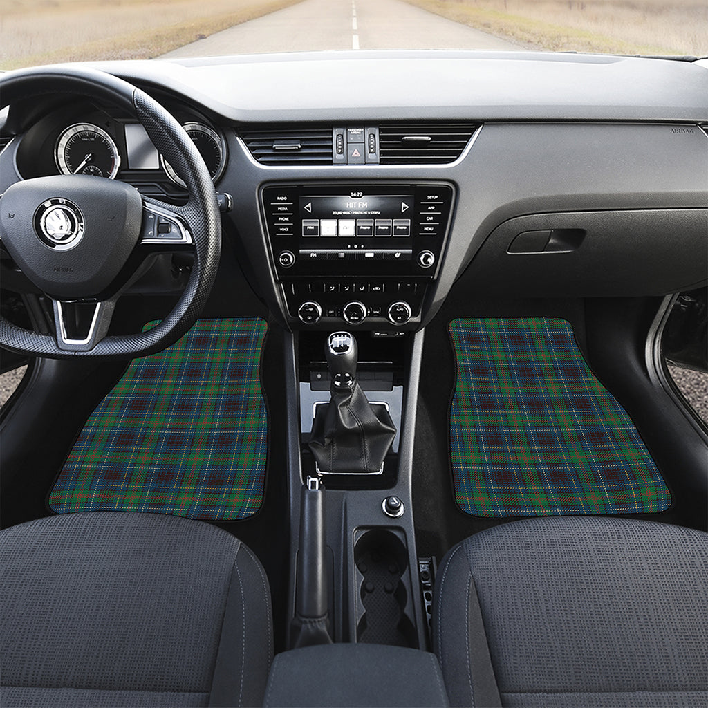Blue And Green Tartan Pattern Print Front and Back Car Floor Mats