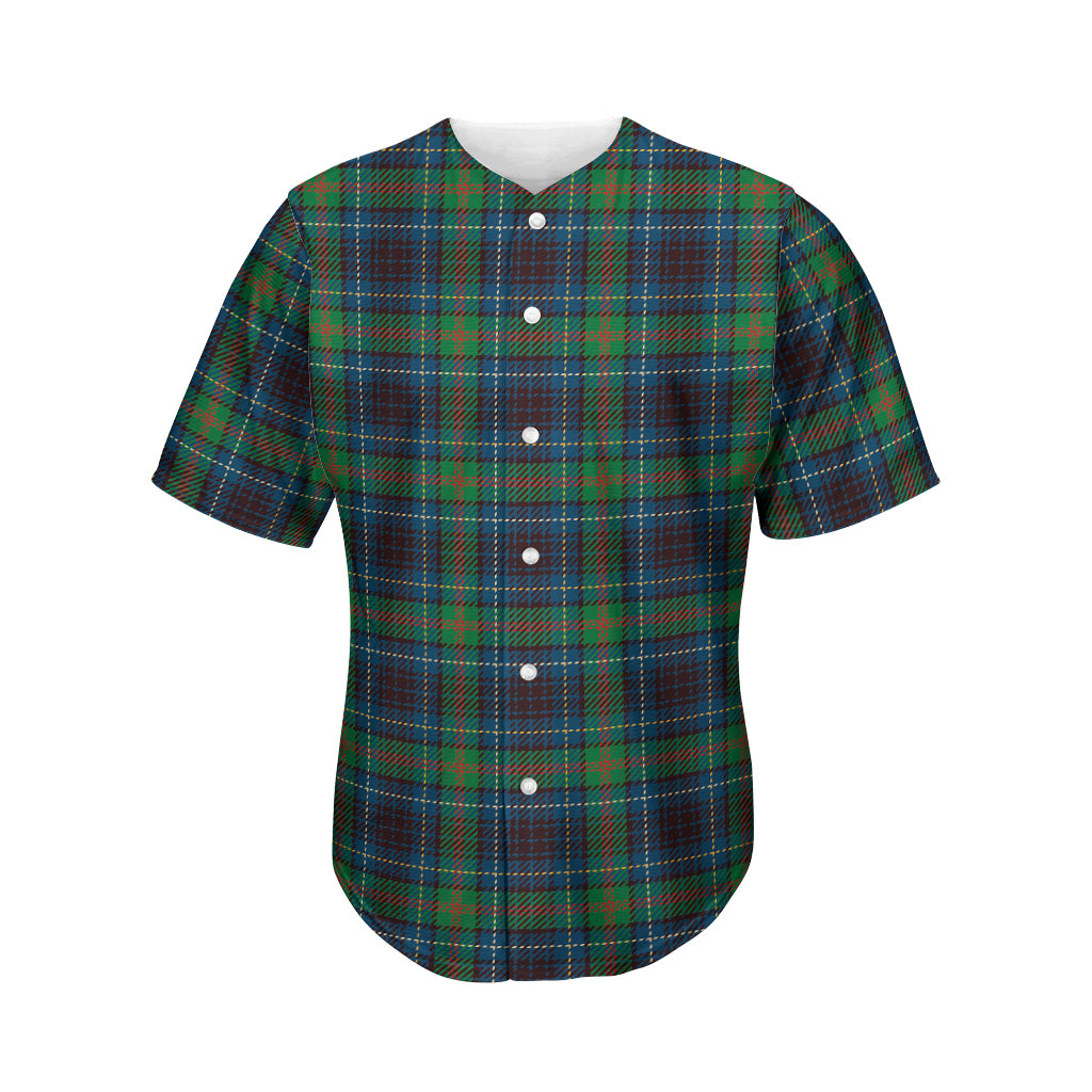 Blue And Green Tartan Pattern Print Men's Baseball Jersey