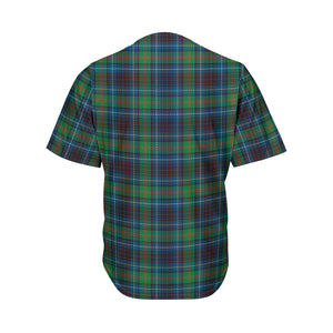 Blue And Green Tartan Pattern Print Men's Baseball Jersey