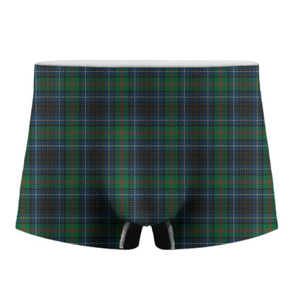 Blue And Green Tartan Pattern Print Men's Boxer Briefs
