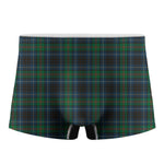 Blue And Green Tartan Pattern Print Men's Boxer Briefs