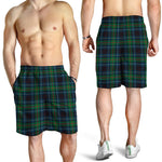 Blue And Green Tartan Pattern Print Men's Shorts