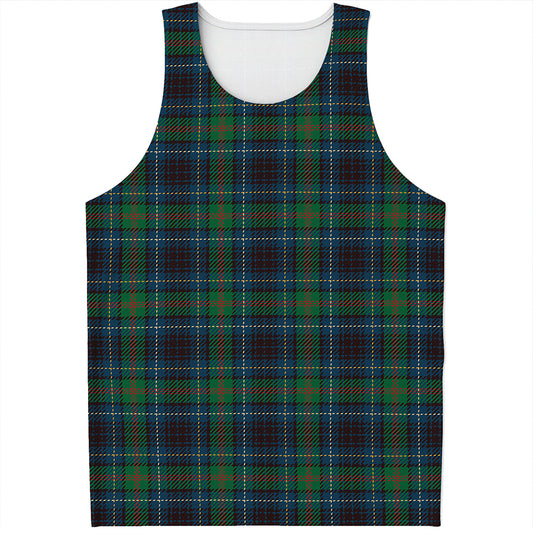 Blue And Green Tartan Pattern Print Men's Tank Top
