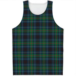 Blue And Green Tartan Pattern Print Men's Tank Top