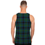 Blue And Green Tartan Pattern Print Men's Tank Top
