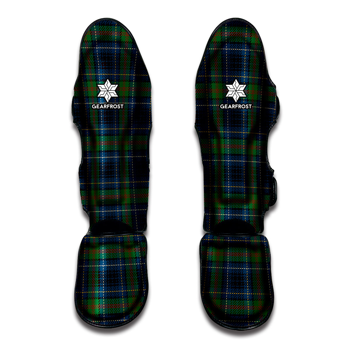 Blue And Green Tartan Pattern Print Muay Thai Shin Guard