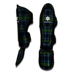 Blue And Green Tartan Pattern Print Muay Thai Shin Guard