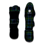 Blue And Green Tartan Pattern Print Muay Thai Shin Guard