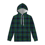Blue And Green Tartan Pattern Print Pullover Hoodie