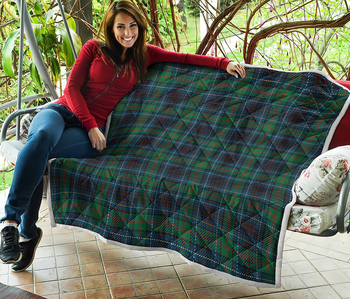 Blue And Green Tartan Pattern Print Quilt