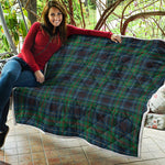 Blue And Green Tartan Pattern Print Quilt