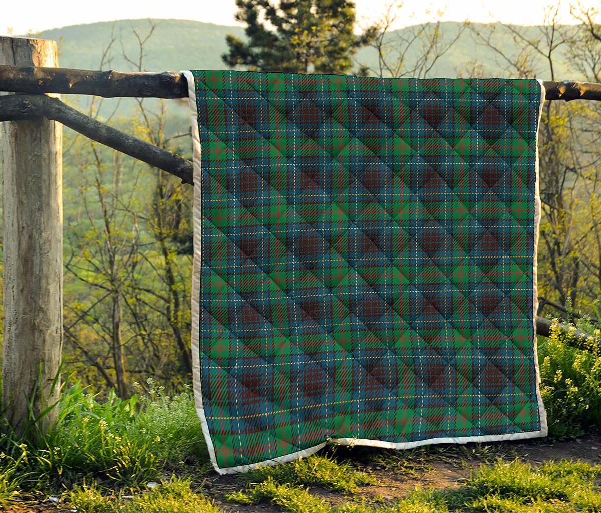 Blue And Green Tartan Pattern Print Quilt