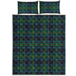 Blue And Green Tartan Pattern Print Quilt Bed Set