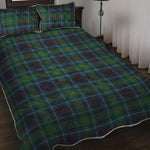 Blue And Green Tartan Pattern Print Quilt Bed Set