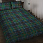 Blue And Green Tartan Pattern Print Quilt Bed Set