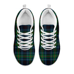 Blue And Green Tartan Pattern Print White Sneakers