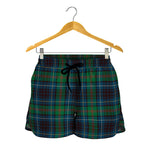 Blue And Green Tartan Pattern Print Women's Shorts