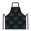 Blue And Green Weed Leaf Pattern Print Apron