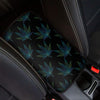 Blue And Green Weed Leaf Pattern Print Car Center Console Cover