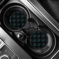 Blue And Green Weed Leaf Pattern Print Car Coasters