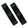 Blue And Green Weed Leaf Pattern Print Car Seat Belt Covers