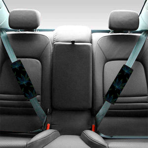 Blue And Green Weed Leaf Pattern Print Car Seat Belt Covers