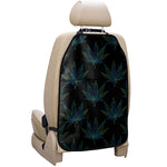 Blue And Green Weed Leaf Pattern Print Car Seat Organizers