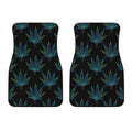 Blue And Green Weed Leaf Pattern Print Front Car Floor Mats
