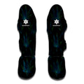 Blue And Green Weed Leaf Pattern Print Muay Thai Shin Guards