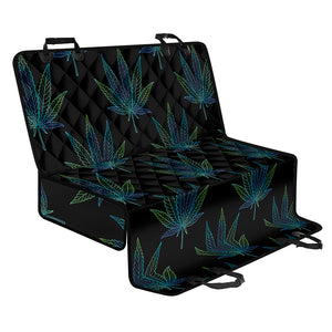 Blue And Green Weed Leaf Pattern Print Pet Car Back Seat Cover