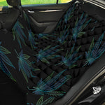 Blue And Green Weed Leaf Pattern Print Pet Car Back Seat Cover