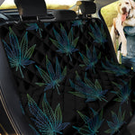 Blue And Green Weed Leaf Pattern Print Pet Car Back Seat Cover