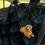 Blue And Green Weed Leaf Pattern Print Pet Car Back Seat Cover