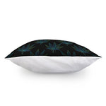 Blue And Green Weed Leaf Pattern Print Pillow Cover
