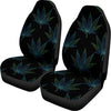 Blue And Green Weed Leaf Pattern Print Universal Fit Car Seat Covers