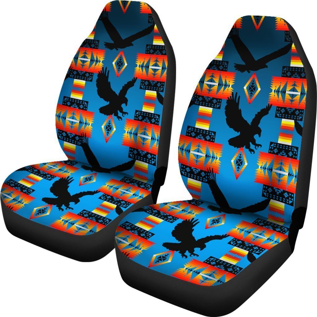 Blue And Orange Native Eagle Universal Fit Car Seat Covers GearFrost