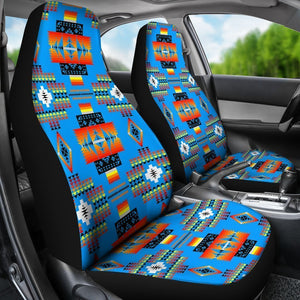 Blue And Orange Native Universal Fit Car Seat Covers GearFrost