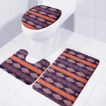 Blue And Orange Southwestern Print 3 Piece Bath Mat Set