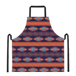 Blue And Orange Southwestern Print Apron