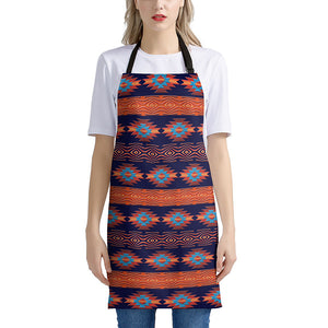 Blue And Orange Southwestern Print Apron