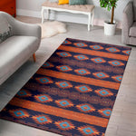 Blue And Orange Southwestern Print Area Rug