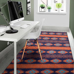 Blue And Orange Southwestern Print Area Rug
