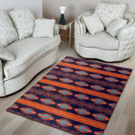 Blue And Orange Southwestern Print Area Rug
