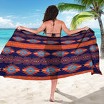 Blue And Orange Southwestern Print Beach Sarong Wrap